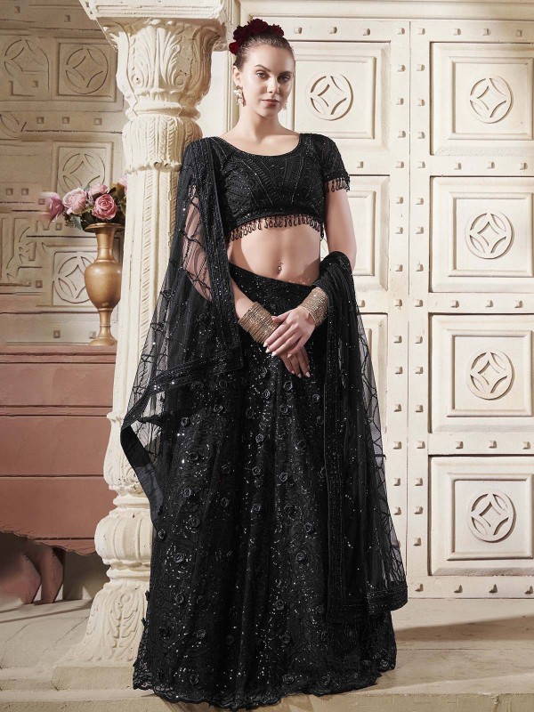 Black Premium Net Lehenga Choli